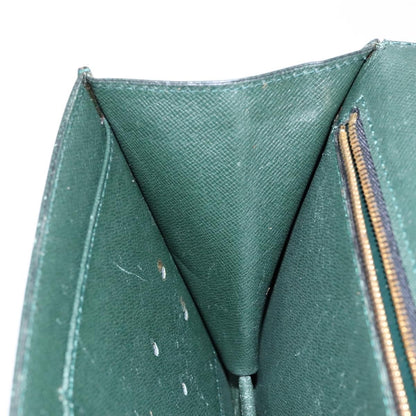 Louis Vuitton Kourad Pouch Taiga, GREEN, LEATHER, Clutche & pouche