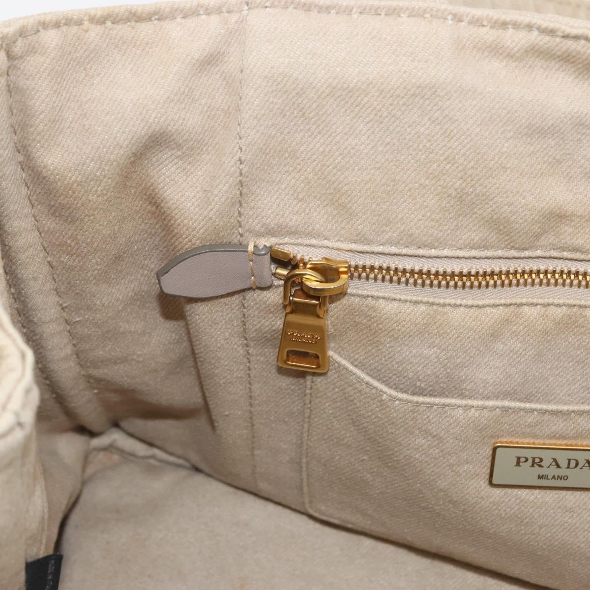 Prada Canapa Tote Canvas, Beige, Canvas, Tote Bag