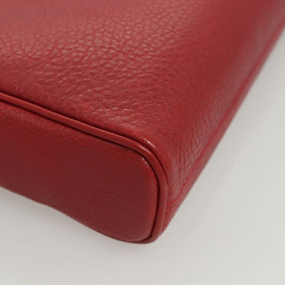 Burberry Logo Zip Around Pouch Leather, RED, LEATHER, Clutche & pouche