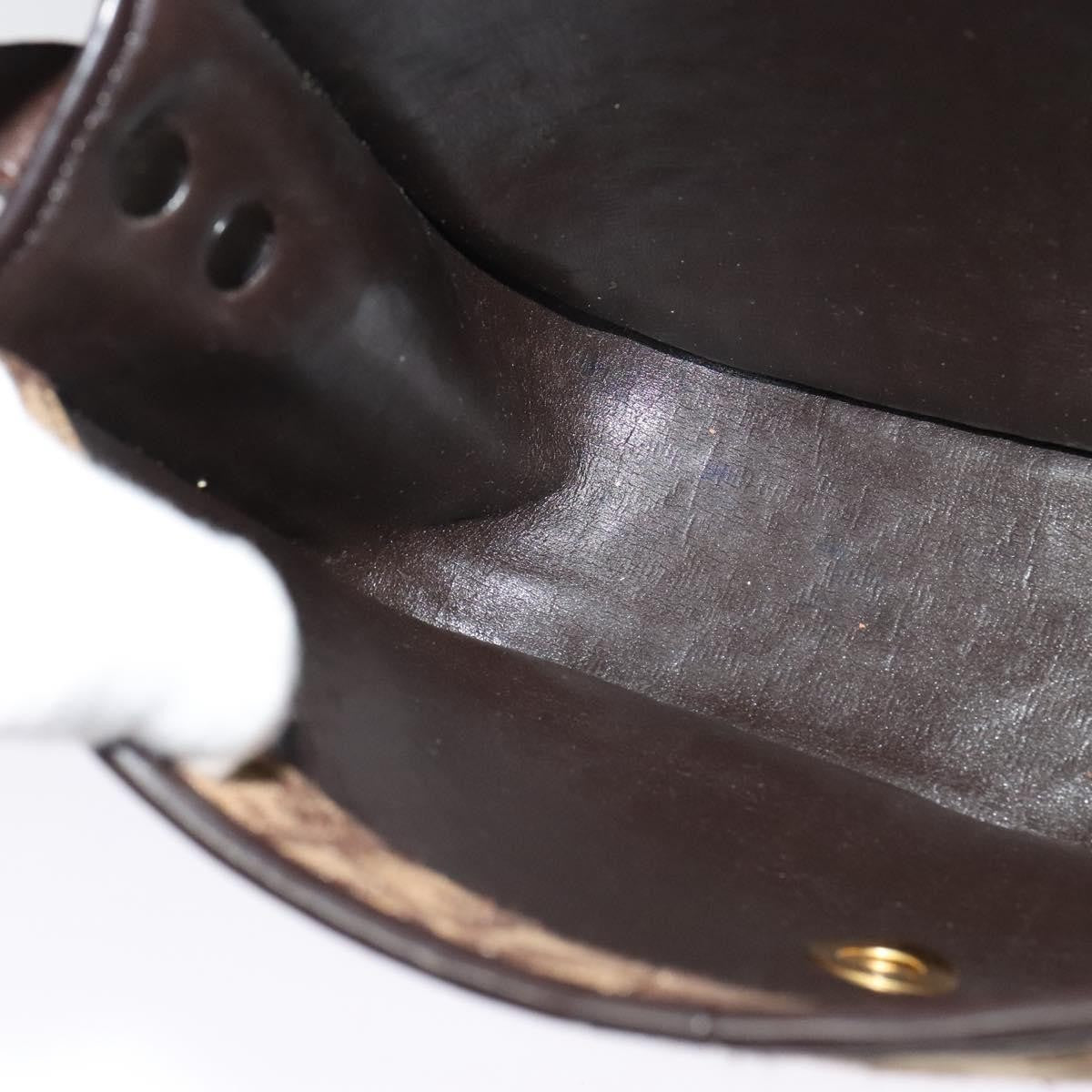 Christian Dior Vintage Trotter Flap Shoulder Bag Canvas, BROWN, CANVAS, Shoulder bag