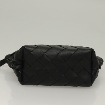 Bottega Veneta Loop Crossbody Bag Intrecciato Nappa, BLACK, LEATHER, Clutche & pouche
