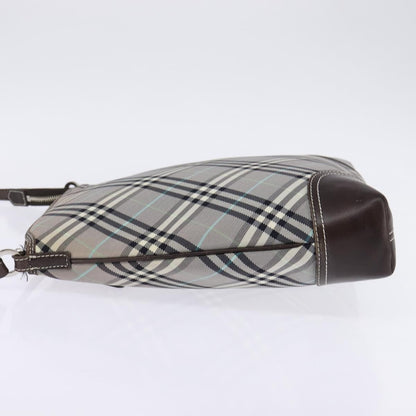 Burberry Nova Check Blue Label Canvas, Gray, Nylon, Shoulder Bag