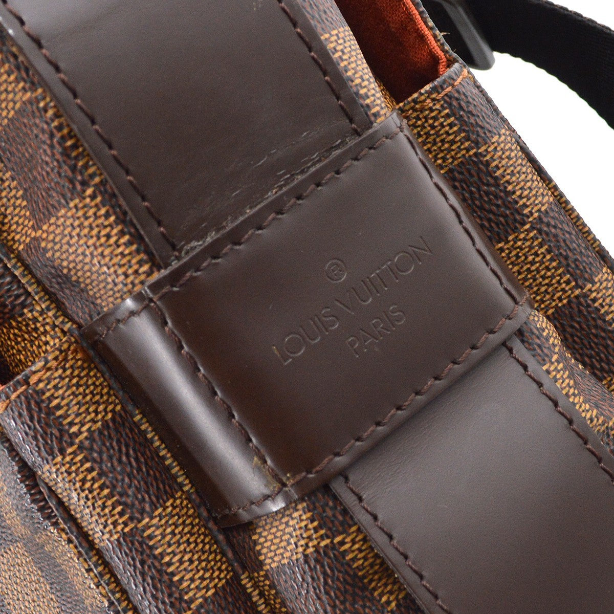 Louis Vuitton Naviglio Handbag Damier, Brown, Canvas, Shoulder Bag