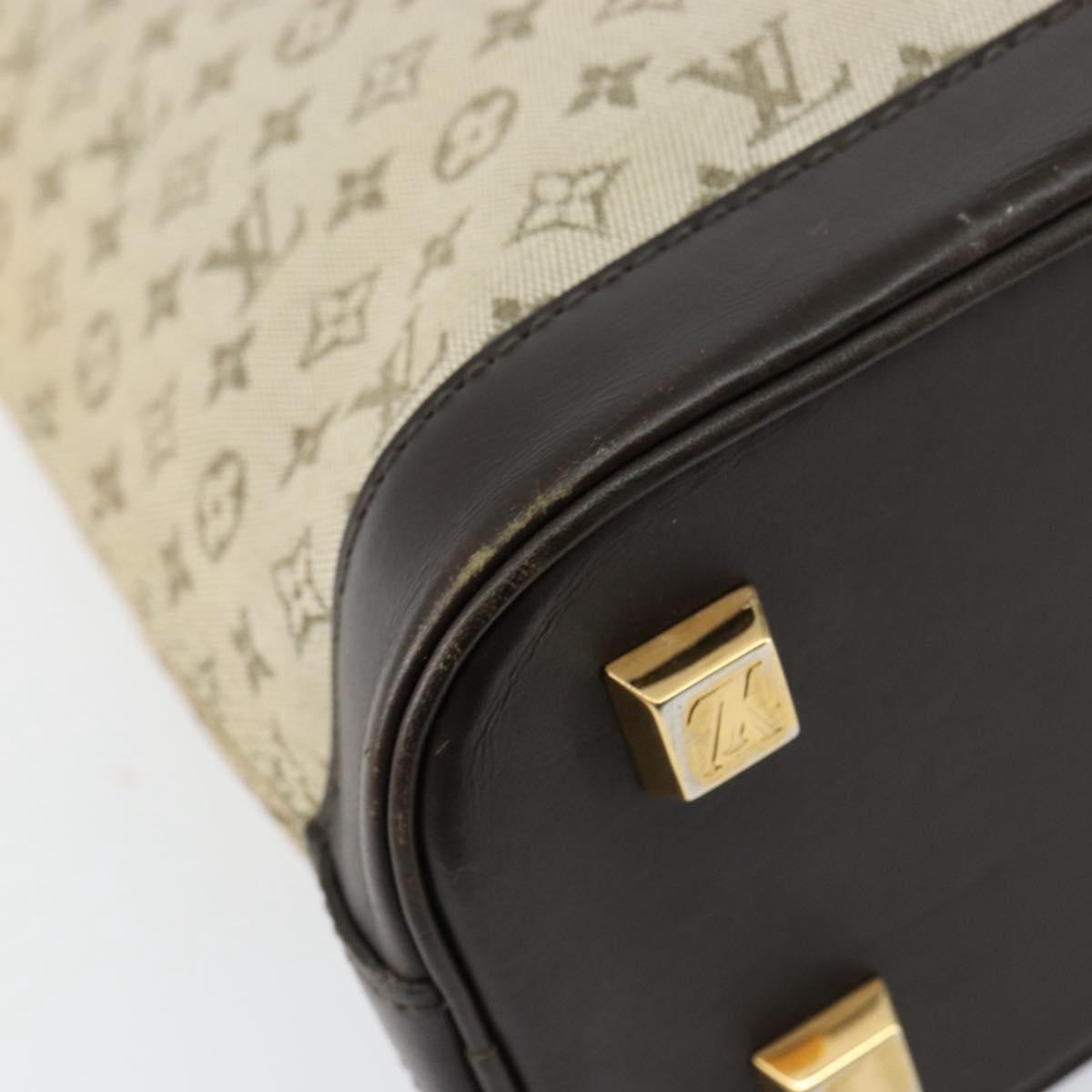 Louis Vuitton Alma Handbag Mini Lin Monogram, KHAKI, CANVAS, Handbag