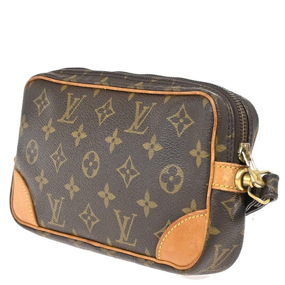 Louis Vuitton Marly Dragonne Clutch Monogram Canvas, BROWN, LEATHER, Clutche & pouche