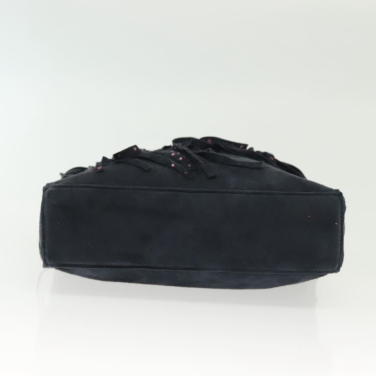 Chanel Vintage Fringe Tote Suede, NAVY, SUEDE, Tote bag