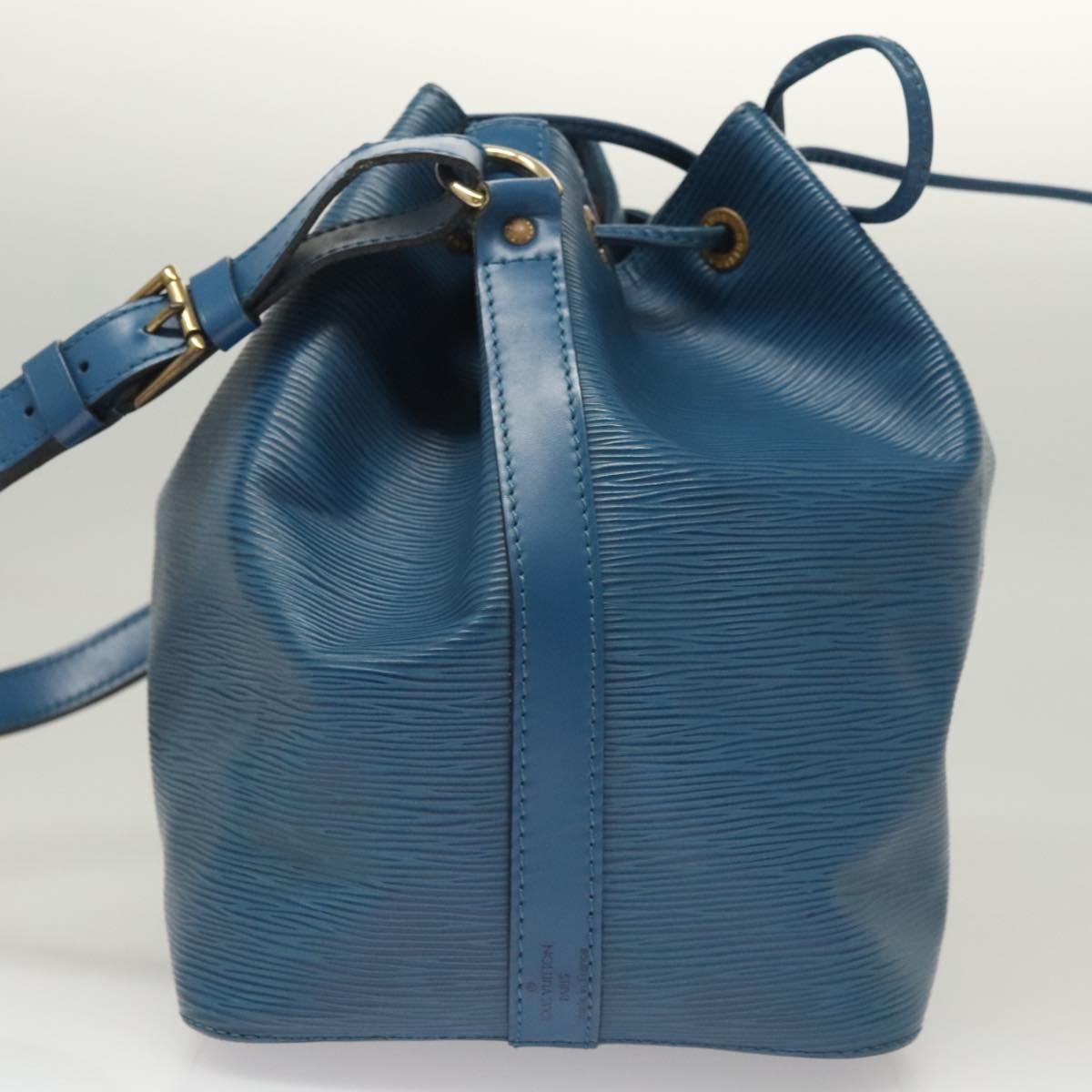Louis Vuitton Petit Noe Handbag Epi Leather, BLUE, LEATHER, Shoulder bag