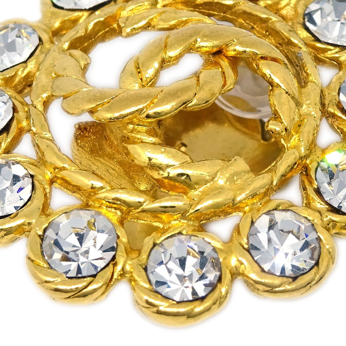 Chanel Vintage Round CC Clip-On Earrings Metal, GOLD, GOLD_PLATED, Earrings