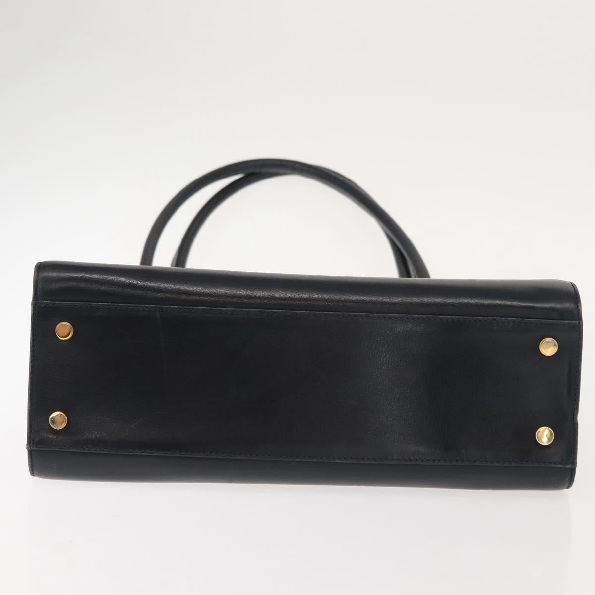 Salvatore Ferragamo Gancini Shoulder Bag Leather, NAVY, LEATHER, Shoulder bag