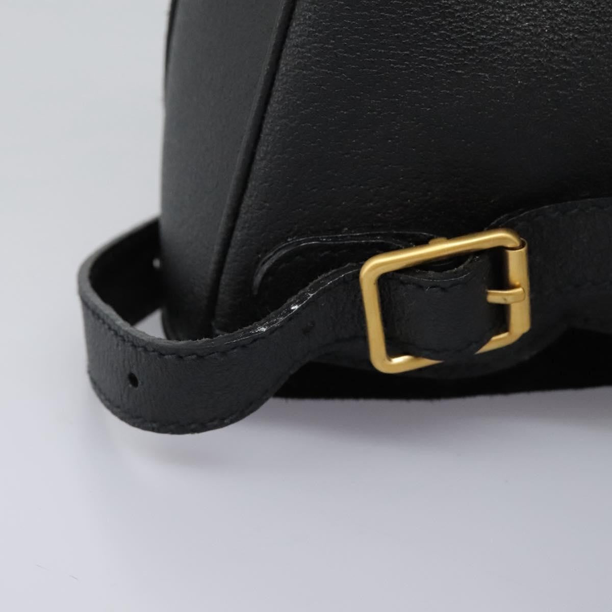 Gucci Vintage Bamboo Backpack Suede, BLACK, SUEDE, Backpack