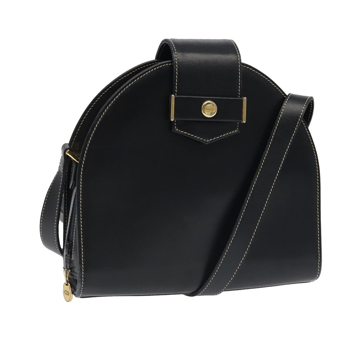 Christian Dior CD Shoulder bag Leather, BLACK, LEATHER, Shoulder bag