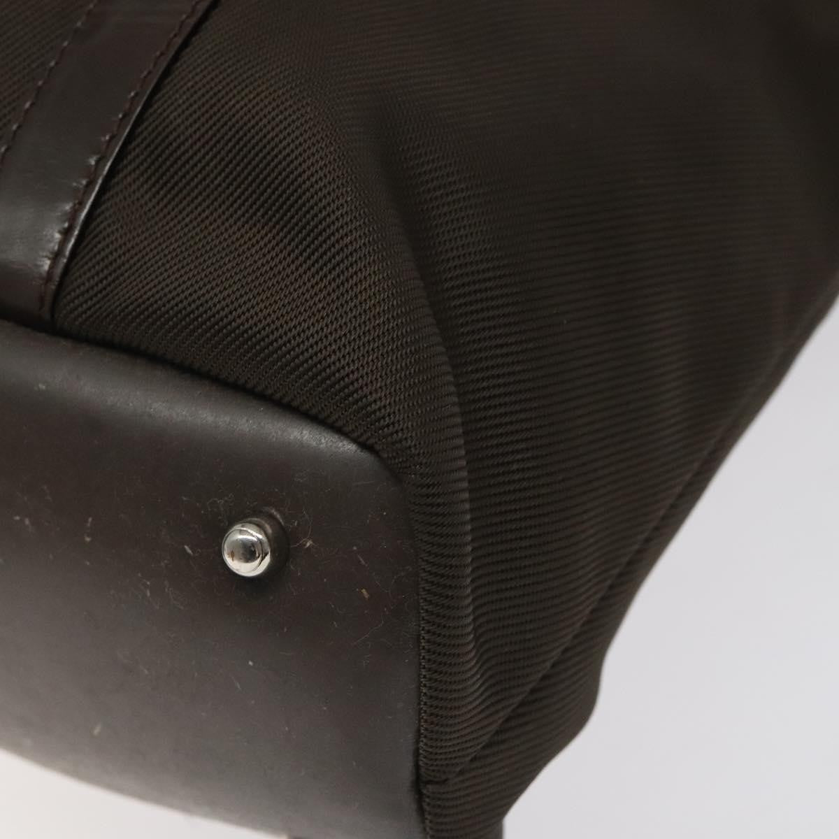 Gucci Vintage Bamboo Handle Tote Nylon, BROWN, NYLON, Tote bag