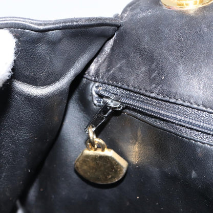 Bally Vintage Handbag Quilted Leather, BLACK, LEATHER, Handbag