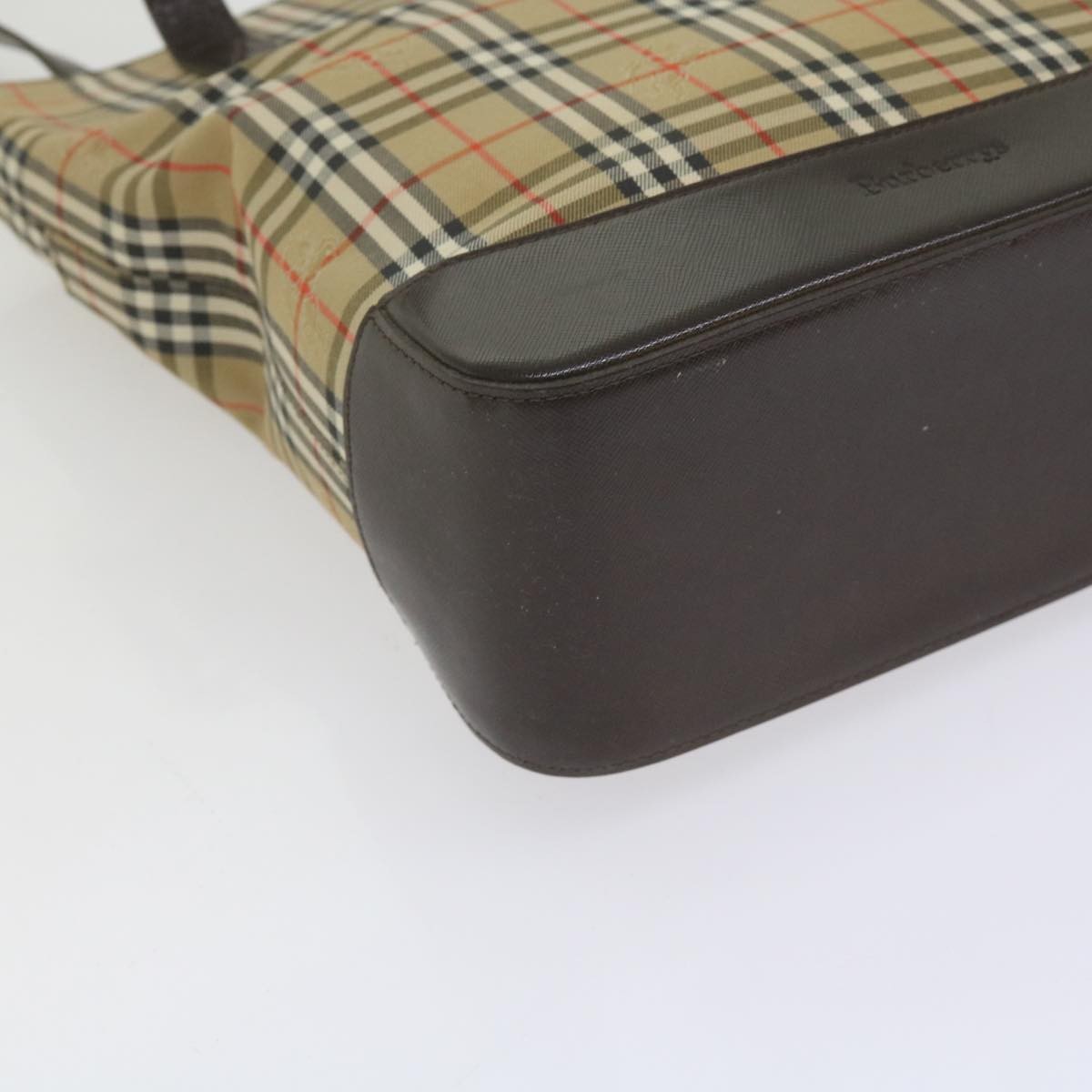 Burberry Nova Check Tote Leather, BEIGE, CANVAS, Tote bag