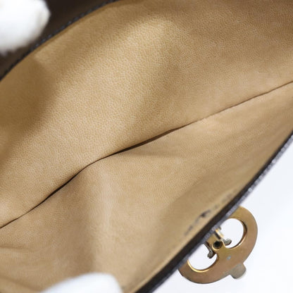 Celine Vintage Triomphe Shoulder Bag Leather, BROWN, LEATHER, Shoulder bag