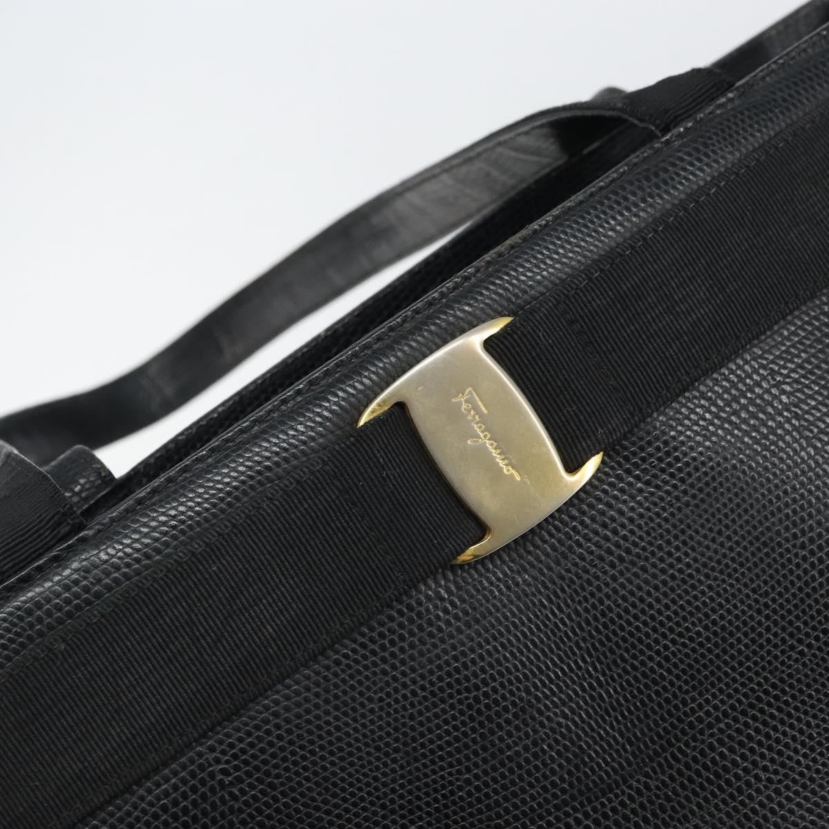 Salvatore Ferragamo Vala tote Leather, BLACK, LEATHER, Shoulder bag