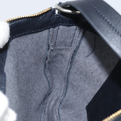 Celine Vintage Shoulder Bag Leather, NAVY, LEATHER, Shoulder bag