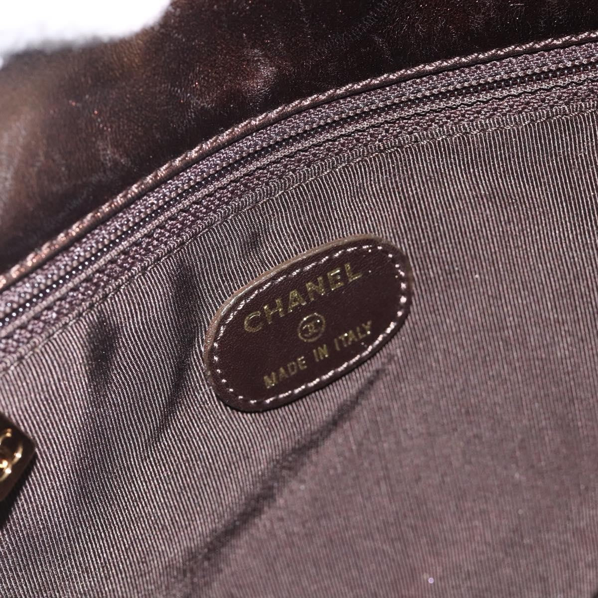 Chanel Vintage Logo Flap Messenger Bag Leather, BROWN, LEATHER, Shoulder bag