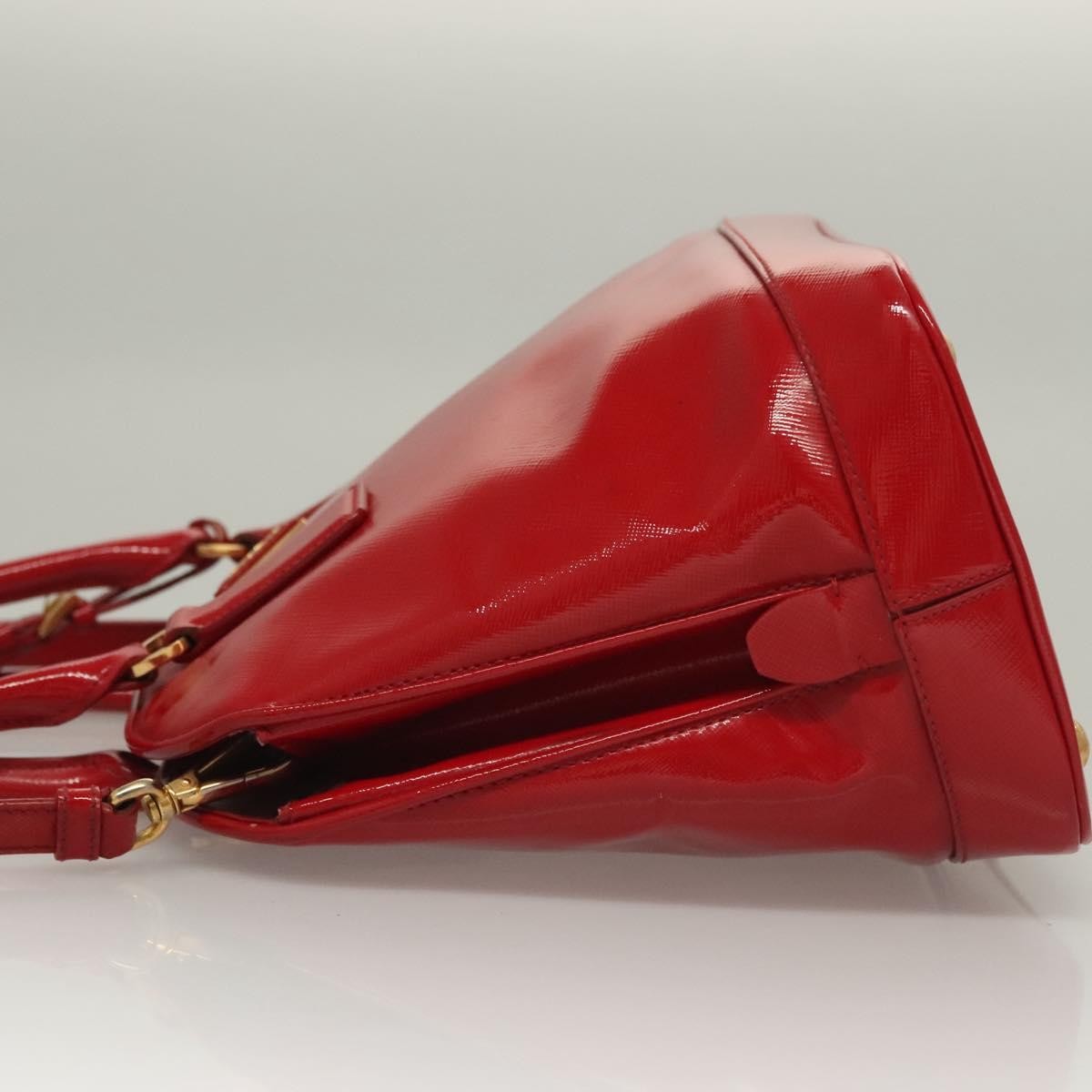 Prada Open Promenade Bag Vernice Saffiano Leather, RED, PATENT_LEATHER, Handbag