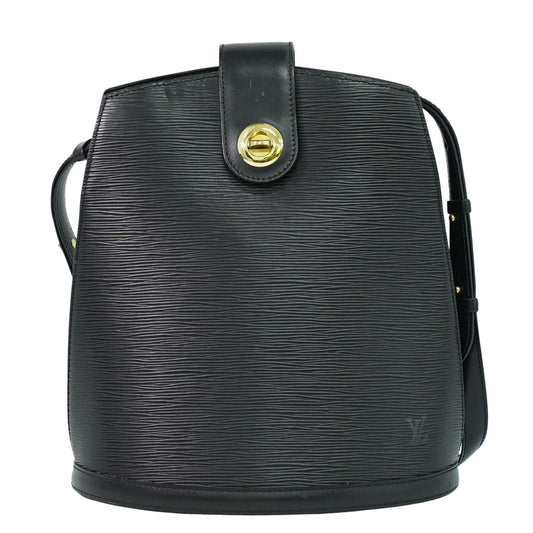 Louis Vuitton Cluny Shoulder Bag Epi Leather, BLACK, LEATHER, Shoulder bag