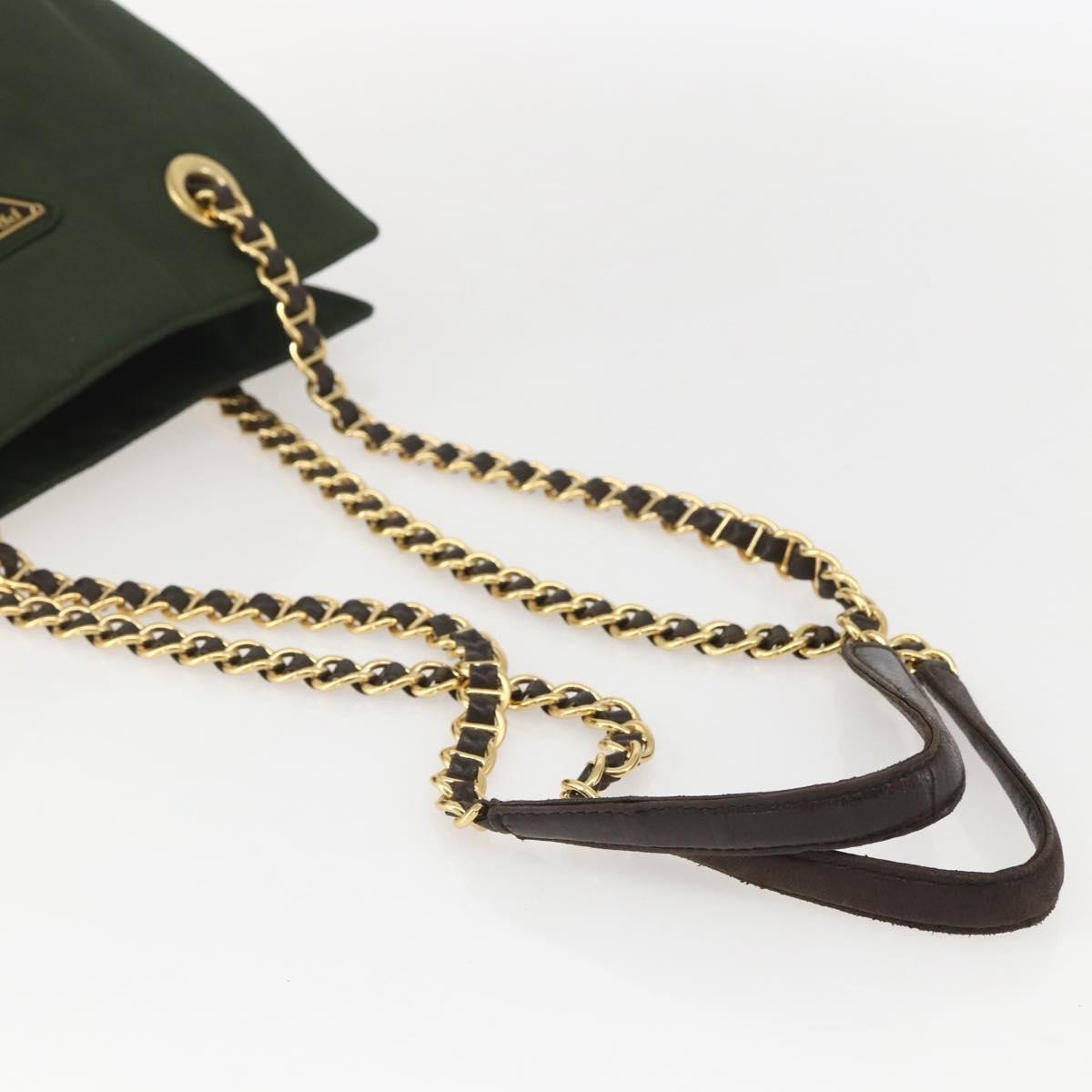Prada Re-Edition 1995 Chain Tote Quilted Re-Nylon, GREEN, NYLON, Shoulder bag