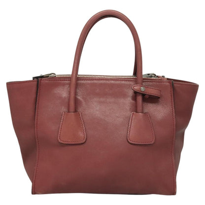 Prada Twin Pocket Convertible Tote Cervo Leather, PINK, LEATHER, Handbag