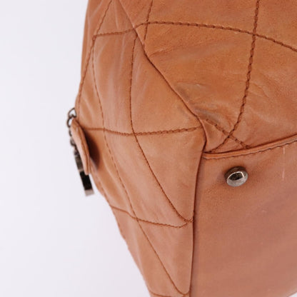 Chanel Cloudy Bundle Bowler Bag Quilted Lambskin, BROWN, LEATHER, Handbag