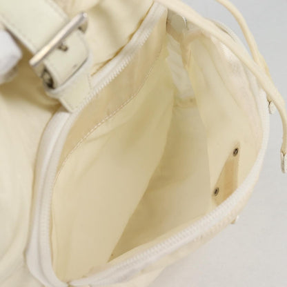 Prada Front Pocket Buckle Backpack Nylon, ECRU, NYLON, Backpack