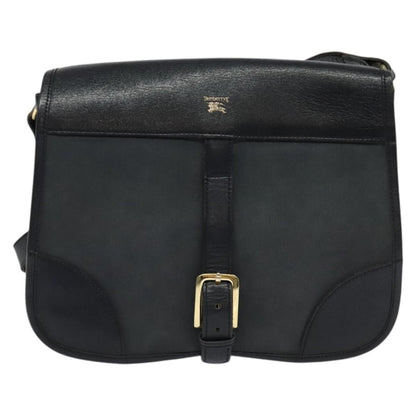Burberry Flap Shoulder Bag Leather, NAVY, LEATHER, Shoulder bag