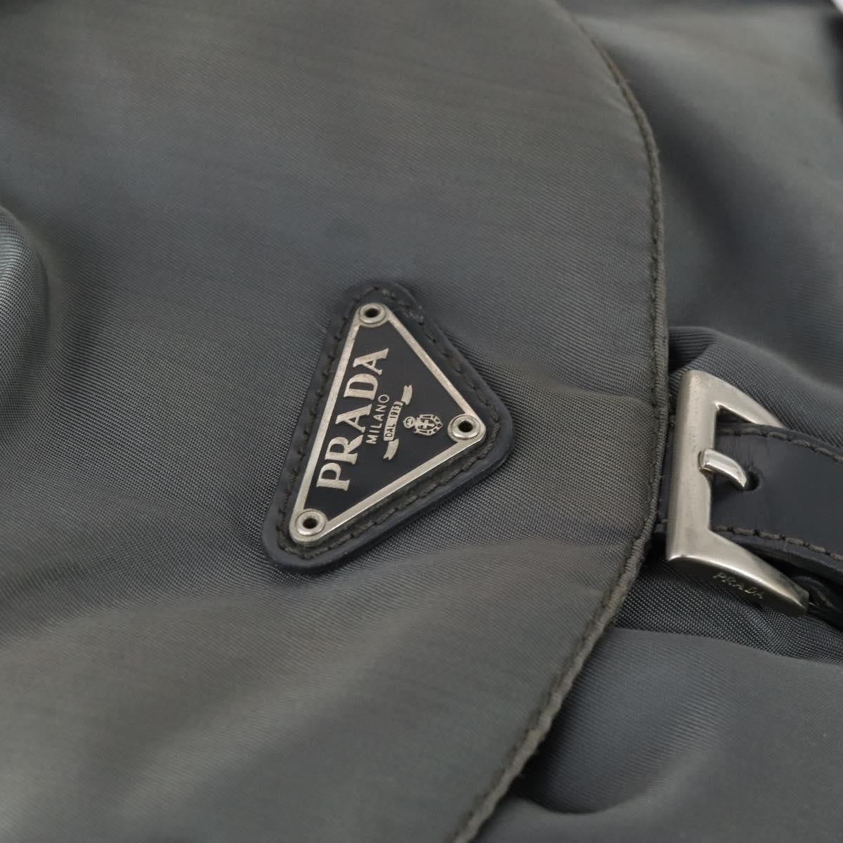 Prada Double Front Pocket Backpack Tessuto, Gray, Nylon, Backpack