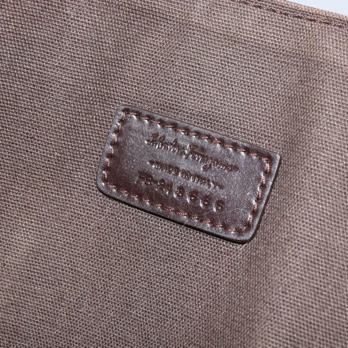 Salvatore Ferragamo Vintage Shoulder Bag Leather, BROWN, LEATHER, Shoulder bag