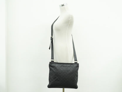 Gucci Crossbody Bag Guccissima Leather, BLACK, LEATHER, Shoulder bag
