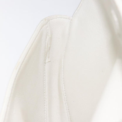 Celine Triangle Bag Leather, WHITE, LEATHER, Shoulder bag