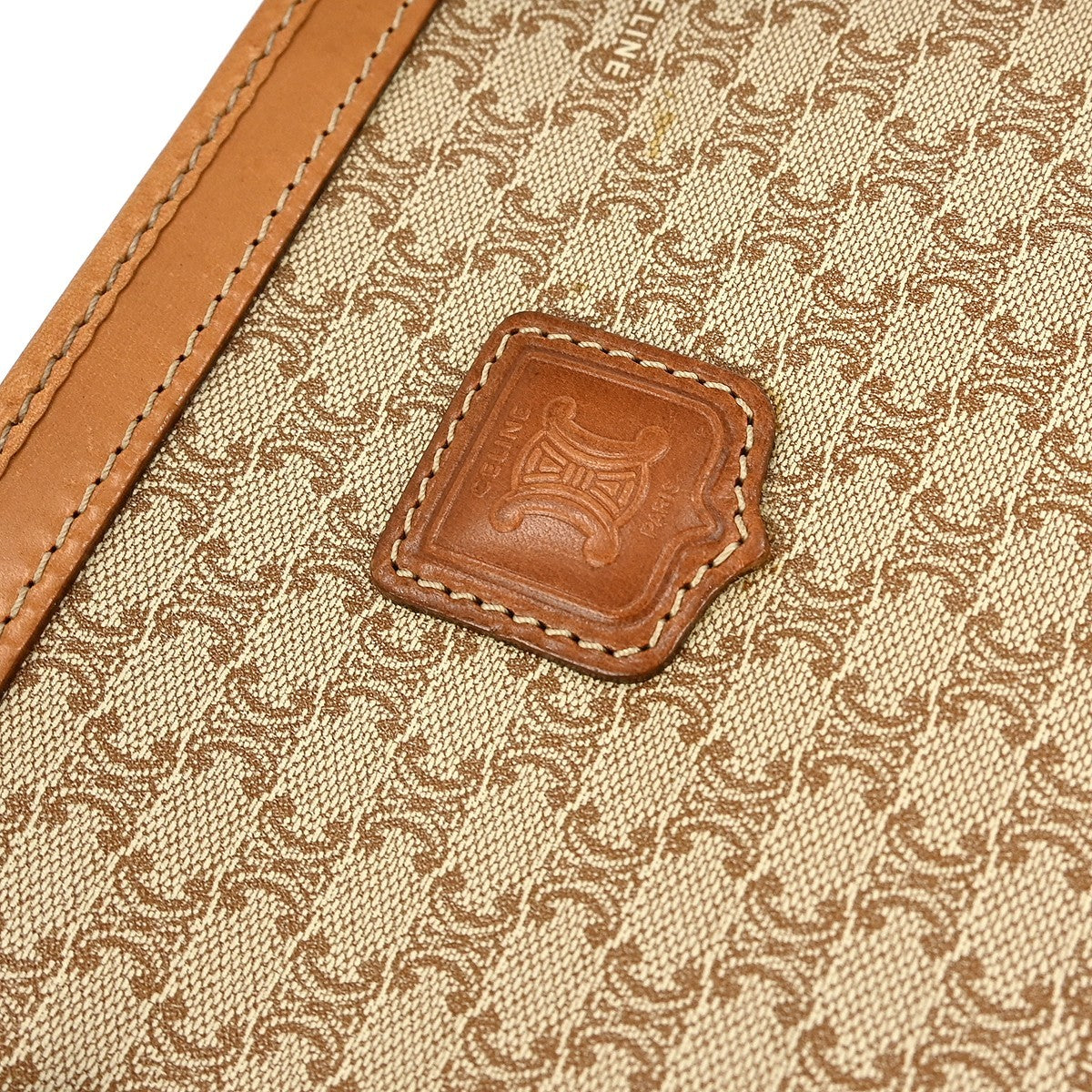 Celine Macadam Pochette Canvas and Leather, BEIGE, CANVAS, Clutche & pouche