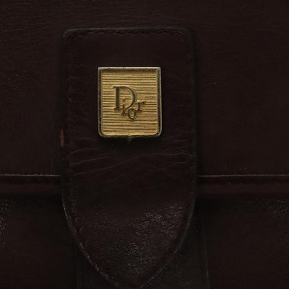Christian Dior Vintage Trotter Shoulder Bag Canvas, BURGUNDY, LEATHER, Shoulder bag