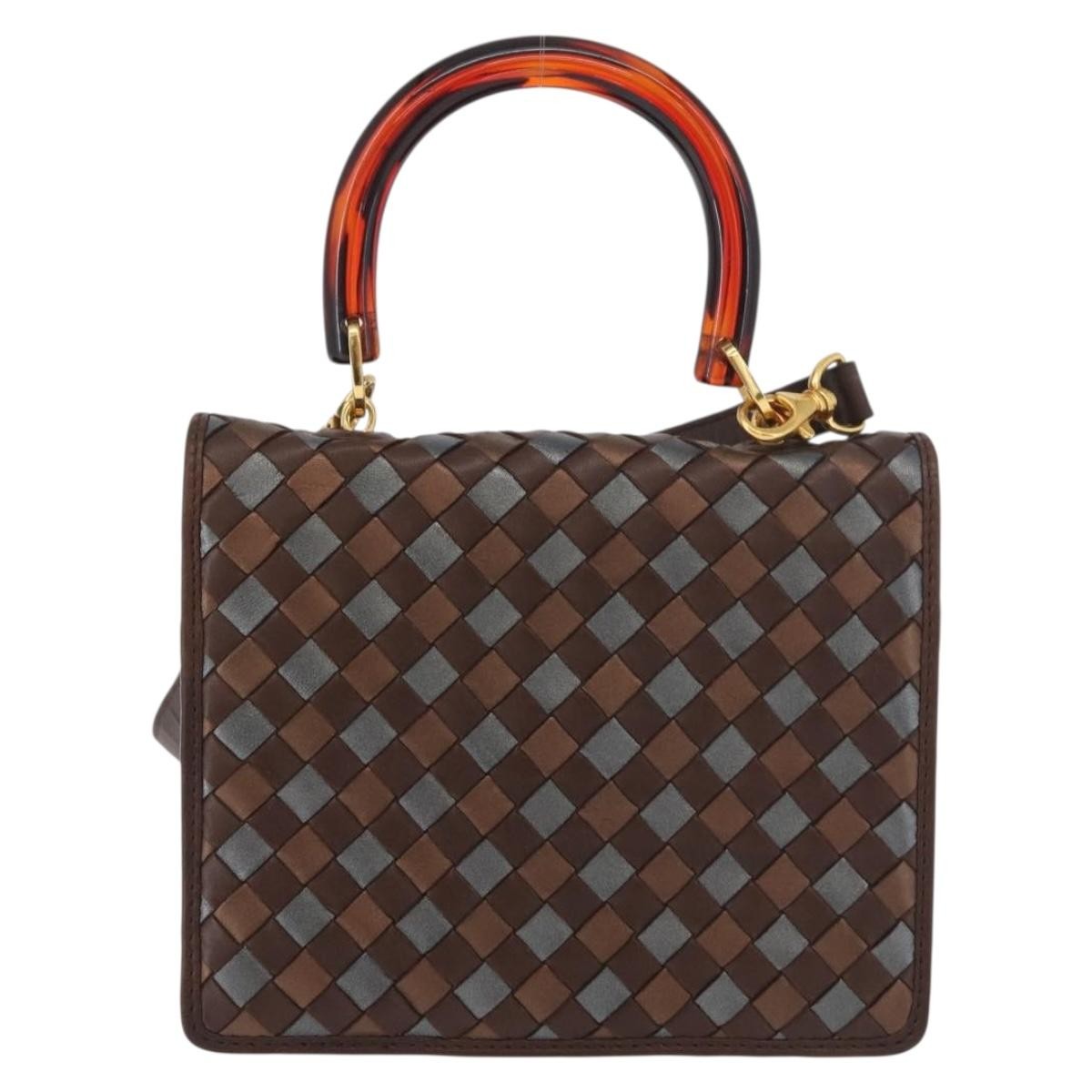 Bottega Veneta Intrecciato Handbag Leather, Brown, Leather, Handbag