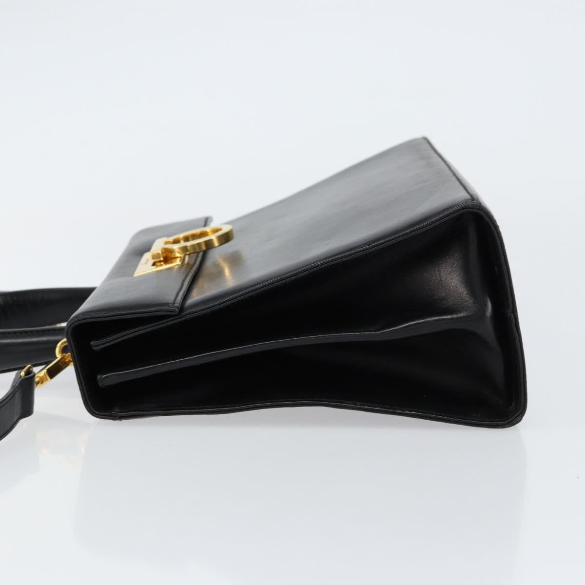Salvatore Ferragamo Gancini Convertible Top Handle Bag Leather, BLACK, LEATHER, Handbag