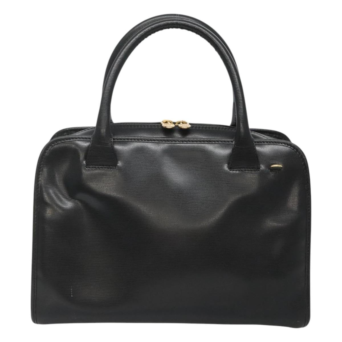 Celine Circle Logo Handbag Leather, BLACK, LEATHER, Handbag