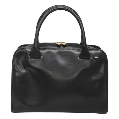 Celine Circle Logo Handbag Leather, BLACK, LEATHER, Handbag