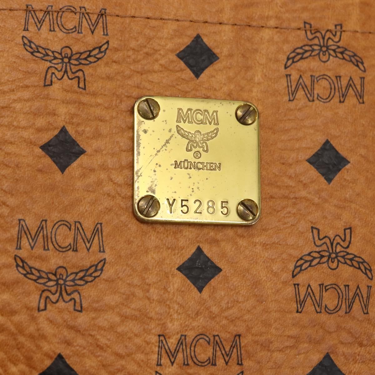 MCM Vintage Visetos Tote bag Canvas, BROWN, PVC, Tote bag