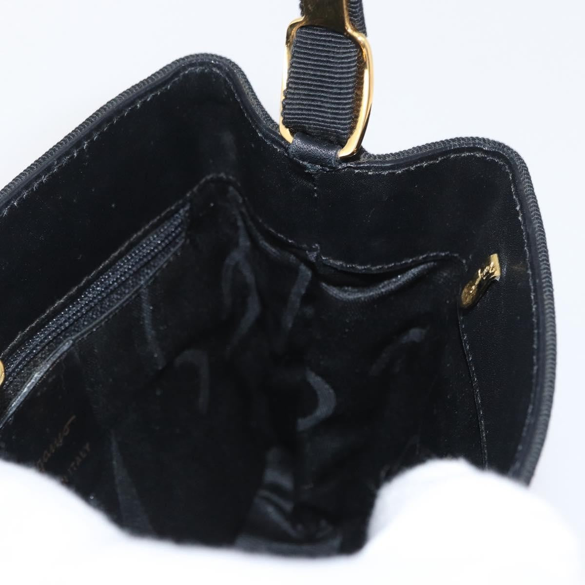 Salvatore Ferragamo Vala Handbag Canvas, BLACK, CANVAS, Handbag