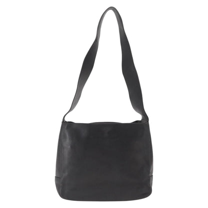 Salvatore Ferragamo Gancini Shoulder Bag Leather, BLACK, LEATHER, Shoulder bag