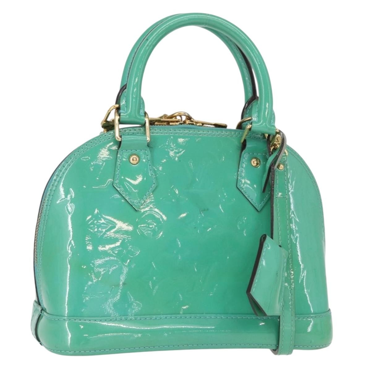 Louis Vuitton Alma Handbag Monogram Vernis, BLUE, PATENT_LEATHER, Handbag