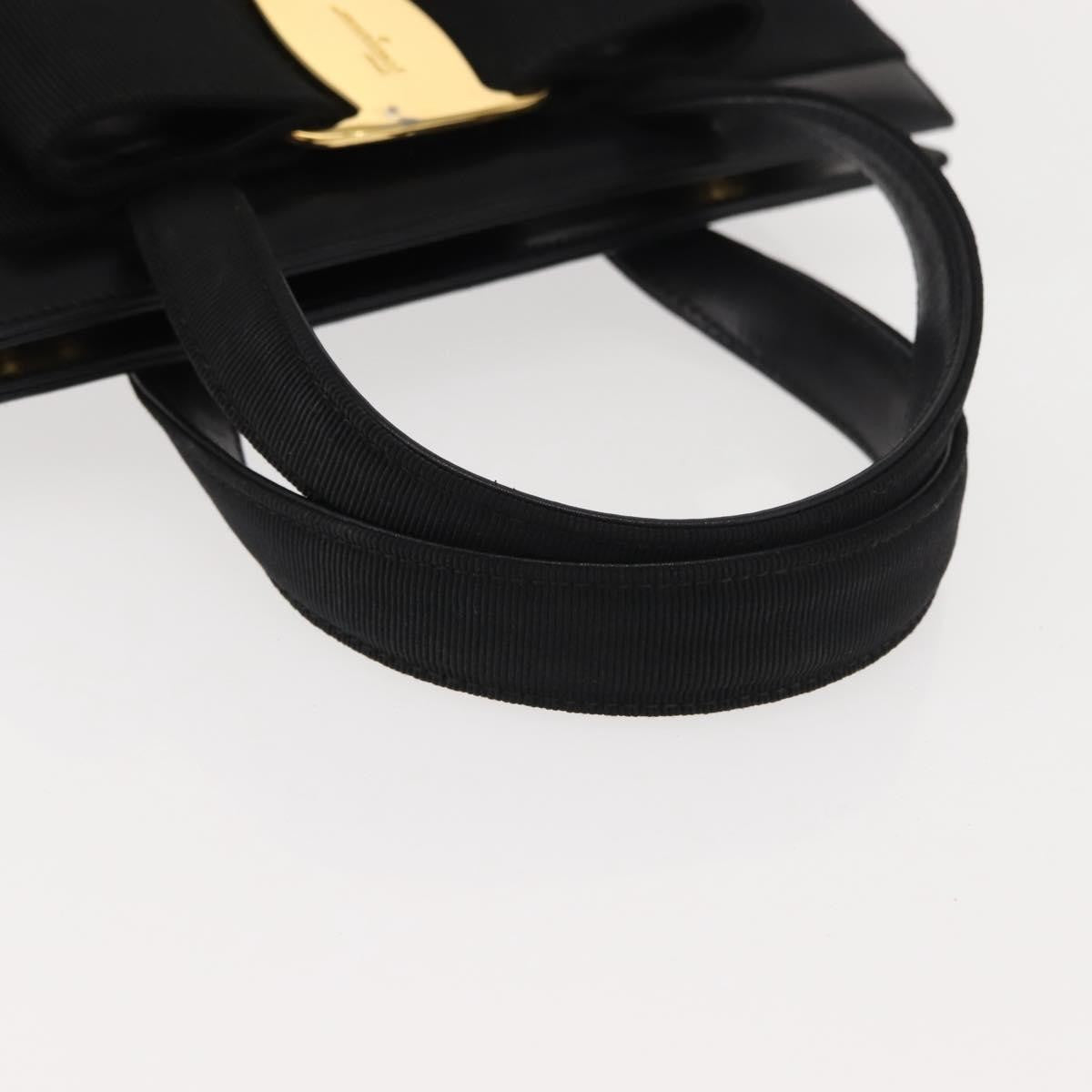 Salvatore Ferragamo Vala Handbag Leather, BLACK, LEATHER, Handbag