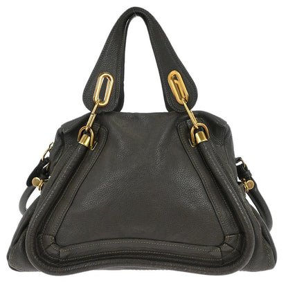 Chloe Paraty Top Handle Bag Leather, BROWN, LEATHER, Handbag
