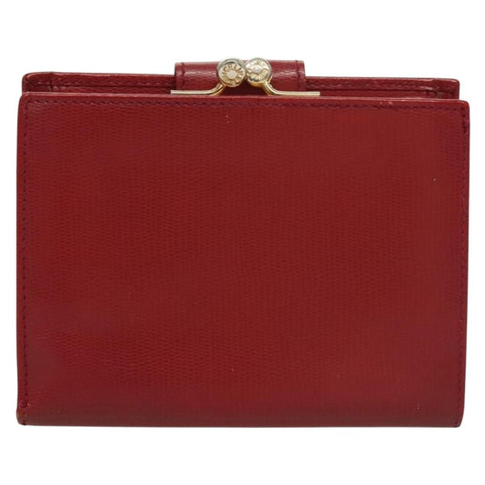Celine Circle Logo Compact Wallet Leather, RED, LEATHER, Wallets
