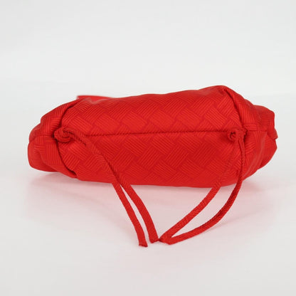 Bottega Veneta Point Shoulder Bag Chunky Knit Fabric, Red, Nylon, Shoulder Bag