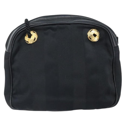 Salvatore Ferragamo Vintage Shoulder Bag Canvas, BLACK, CANVAS, Shoulder bag