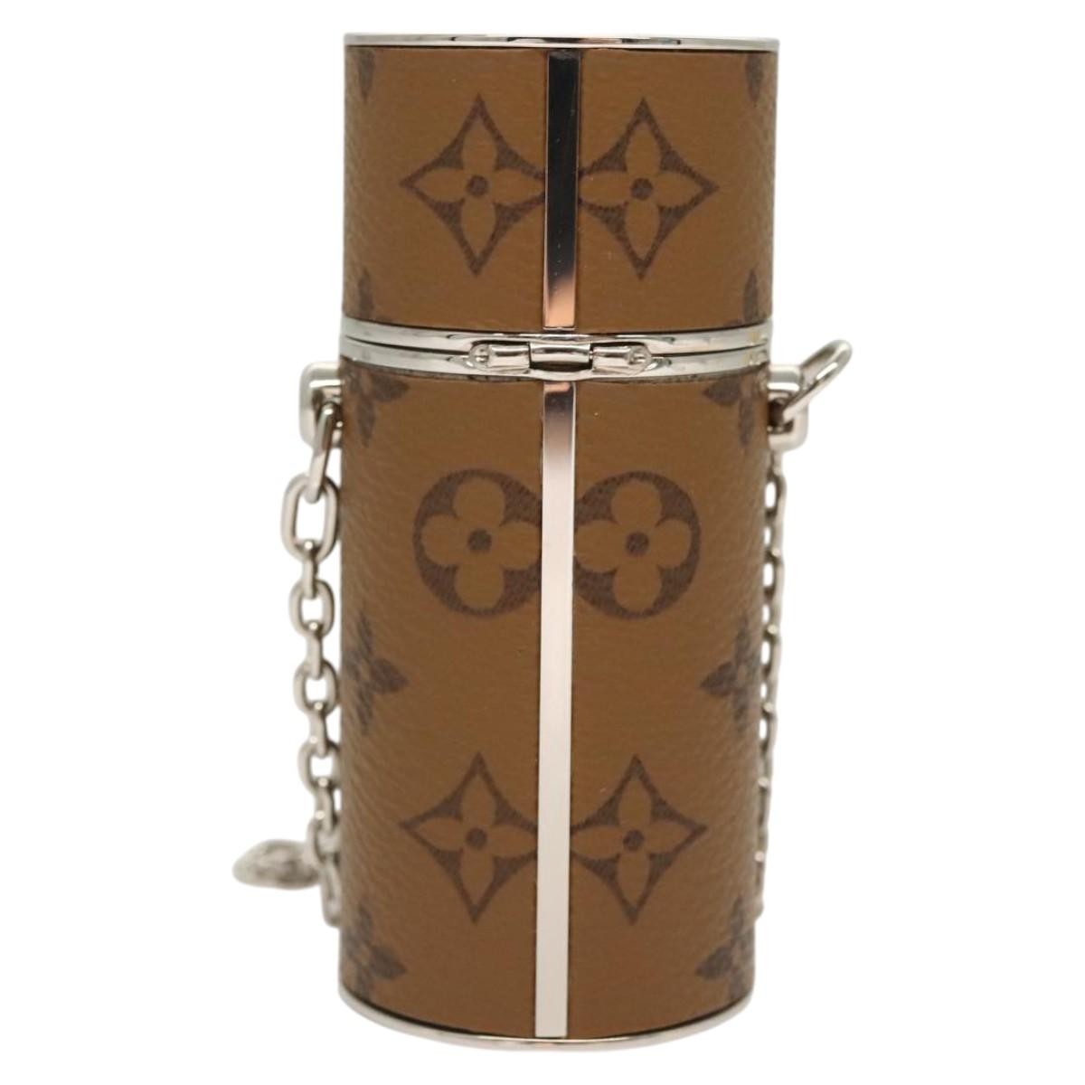 Louis Vuitton Lipstick Case on Chain Monogram Canvas, BROWN, CANVAS, Clutche & pouche