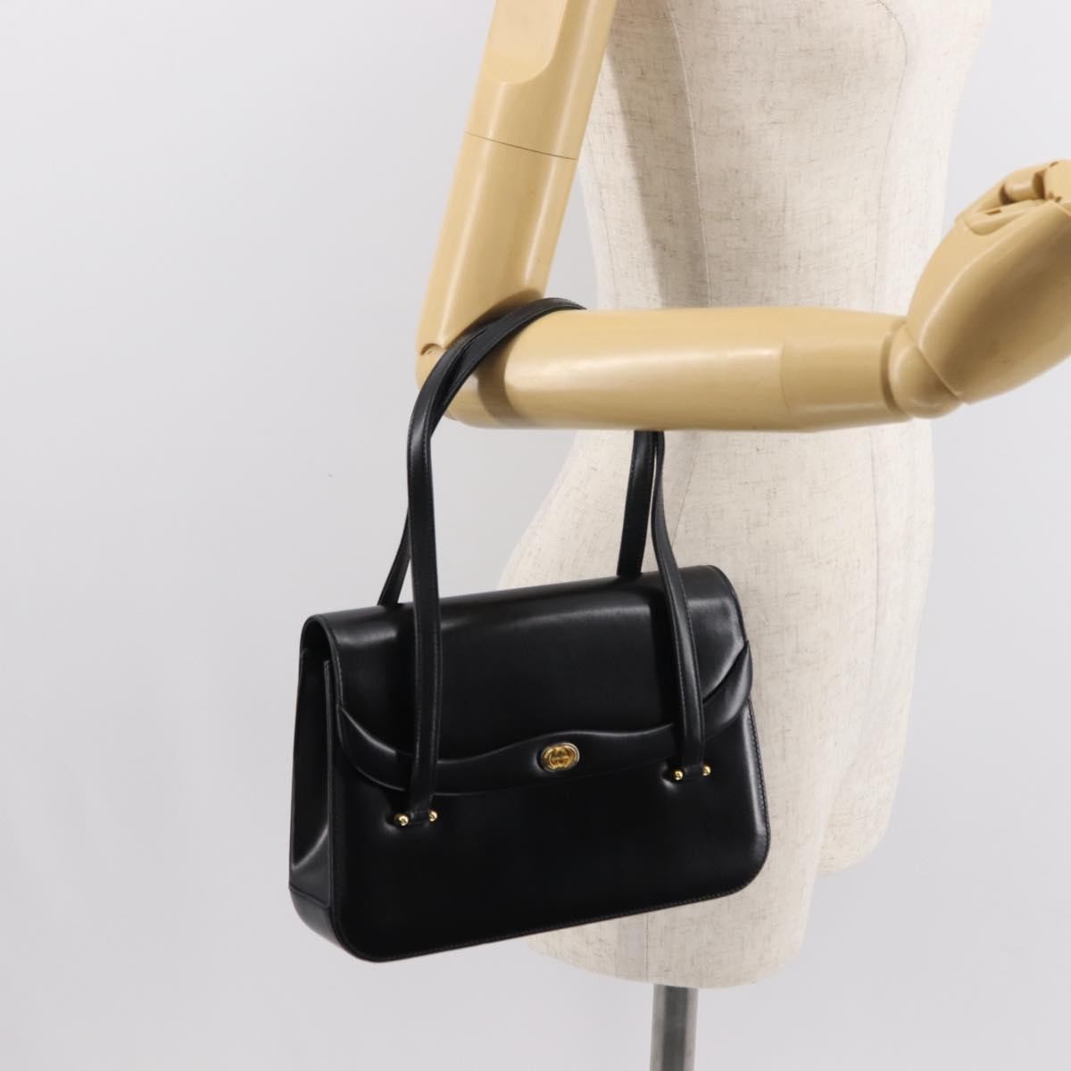 Gucci Vintage Handbag Leather, BLACK, LEATHER, Handbag